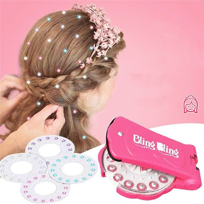 Self-Adhesive Gem Applicator Tool for Quick Hair Decoration with Reusable Sparkle Jewelry Crystals for Kids and Adults