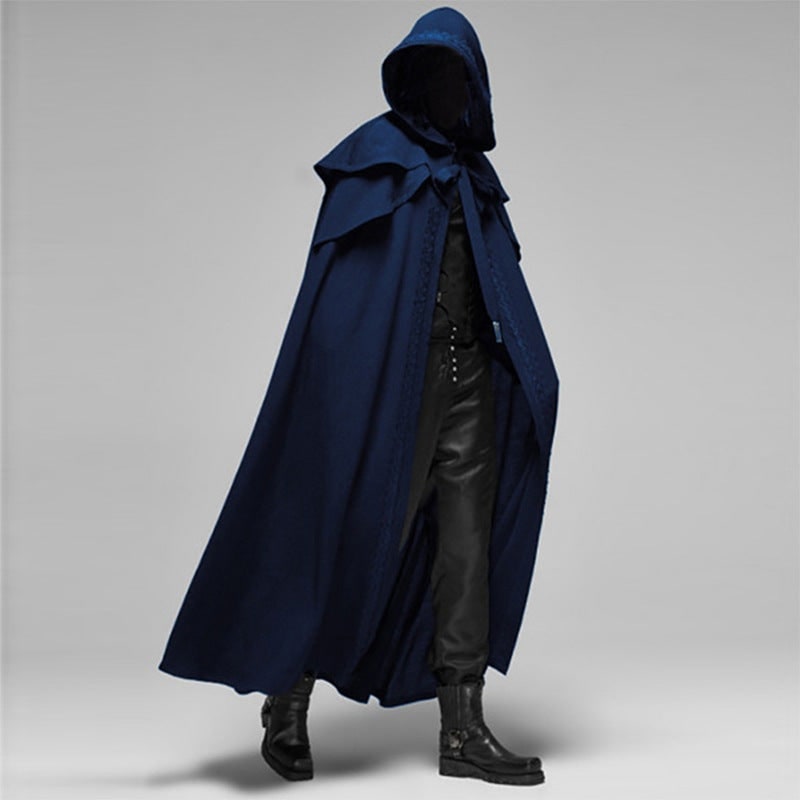 Dramatic Hooded Cape | Long Gothic Cape with Spacious Hood for Halloween Elegance