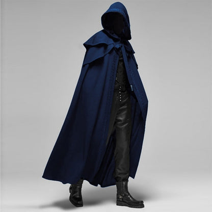 Dramatic Hooded Cape | Long Gothic Cape with Spacious Hood for Halloween Elegance