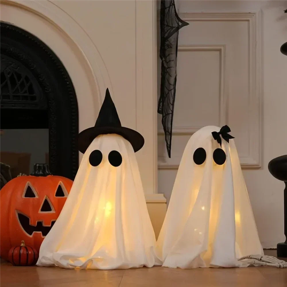 Halloween Ghost Figurine Set 2 Piece, Ghost Decorations for Shelf, Halloween Party Decor, Halloween Indoor Decor