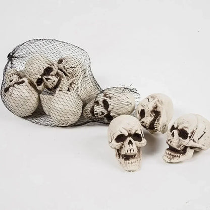 Mini Skeleton Skulls 10 Pack, Halloween Skull Decorations for Tabletop, Skeleton Heads for Halloween Skeleton Decor