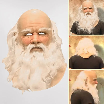 Festive Santa Mask | Realistic Beard Design for Holiday Cheer