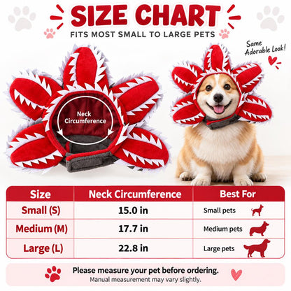 Halloween Venus Flytrap Pet Headpiece - Funny Red Monster Flower Dog Costume Accessory for Halloween Parties, Pet Photos & Holiday Dress-Up