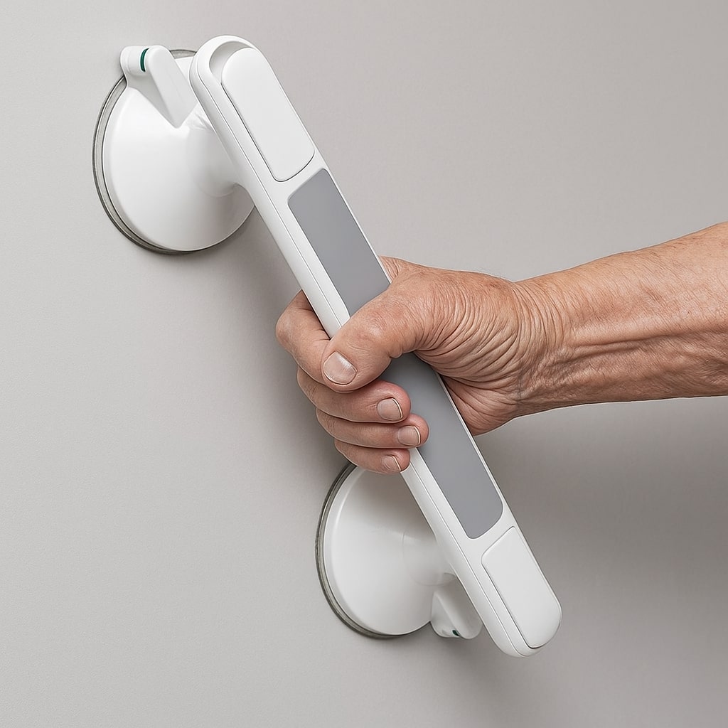 Suction Safety Rail for Bathroom Stability & Support – No-Drill Assist Handle for Shower, Tub & Toilet – Non-Slip Grab Bar for Seniors