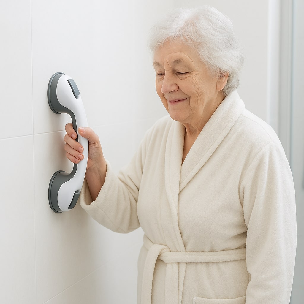 Suction Cup Safety Handle for Shower Bathtub Toilet | Non-Slip Bathroom Grab Bar No Drilling | Support Rail for Seniors Elderly