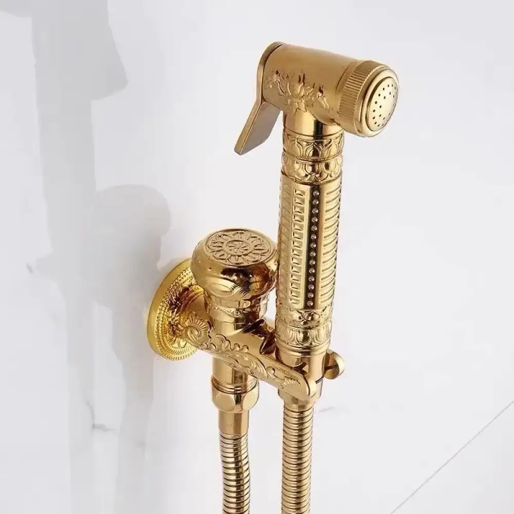 Handheld Toilet Spray Attachment with Decorative Finish – Cold Water Cleansing System for Bathroom Personal Care & Cleaning