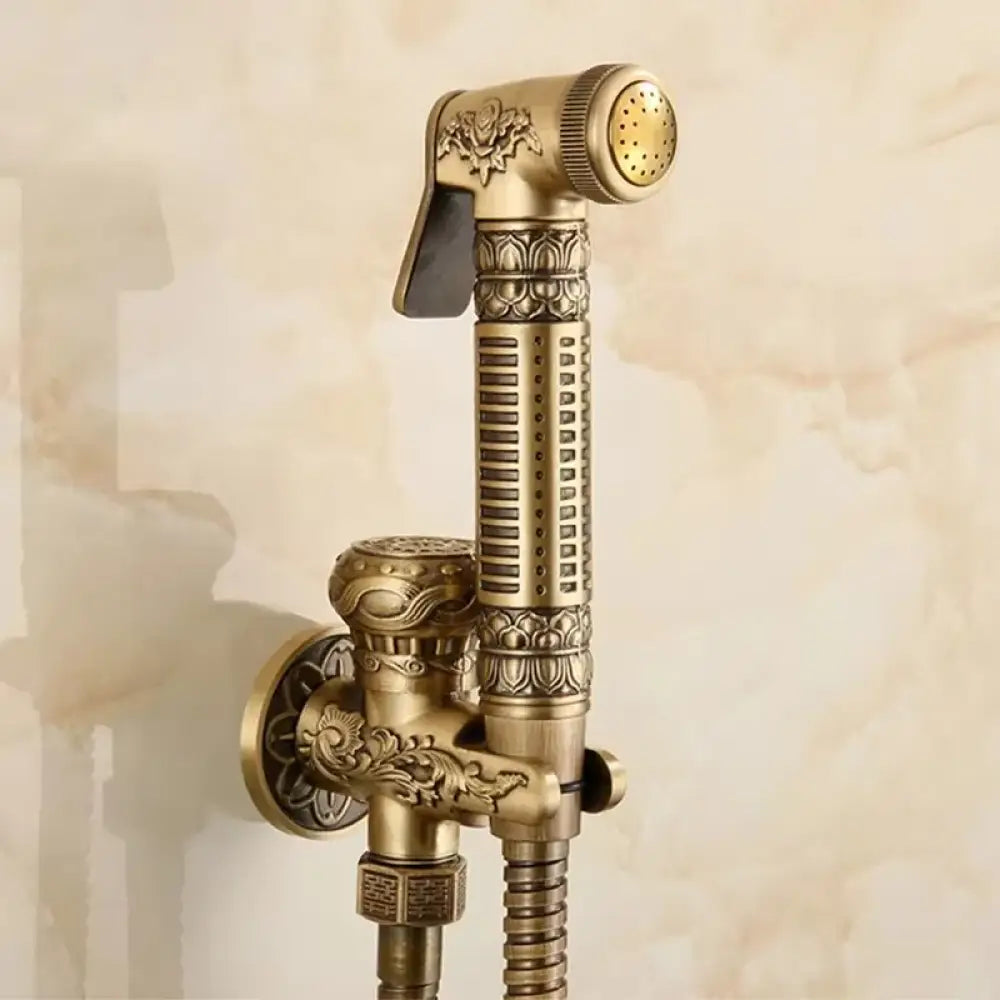 Handheld Toilet Spray Attachment with Decorative Finish – Cold Water Cleansing System for Bathroom Personal Care & Cleaning