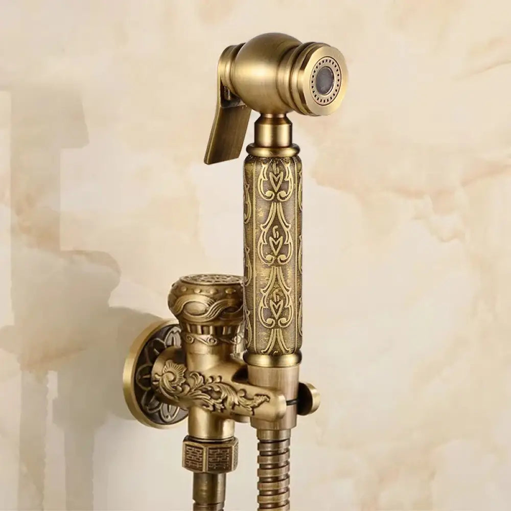 Handheld Toilet Spray Attachment with Decorative Finish – Cold Water Cleansing System for Bathroom Personal Care & Cleaning