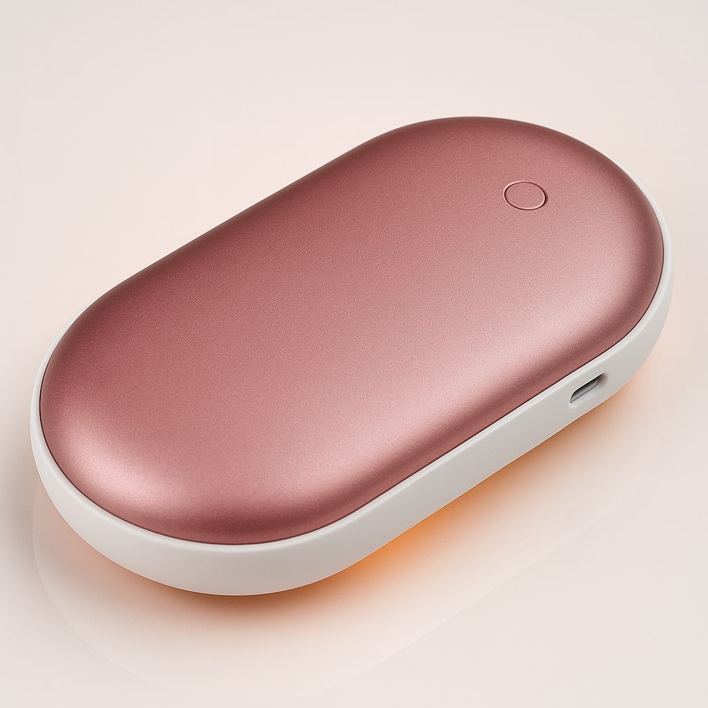 Rechargeable Hand Warmer with Power Bank – Dual-Sided Heat, 3 Temperature Settings, USB Charging for iPhone & Android