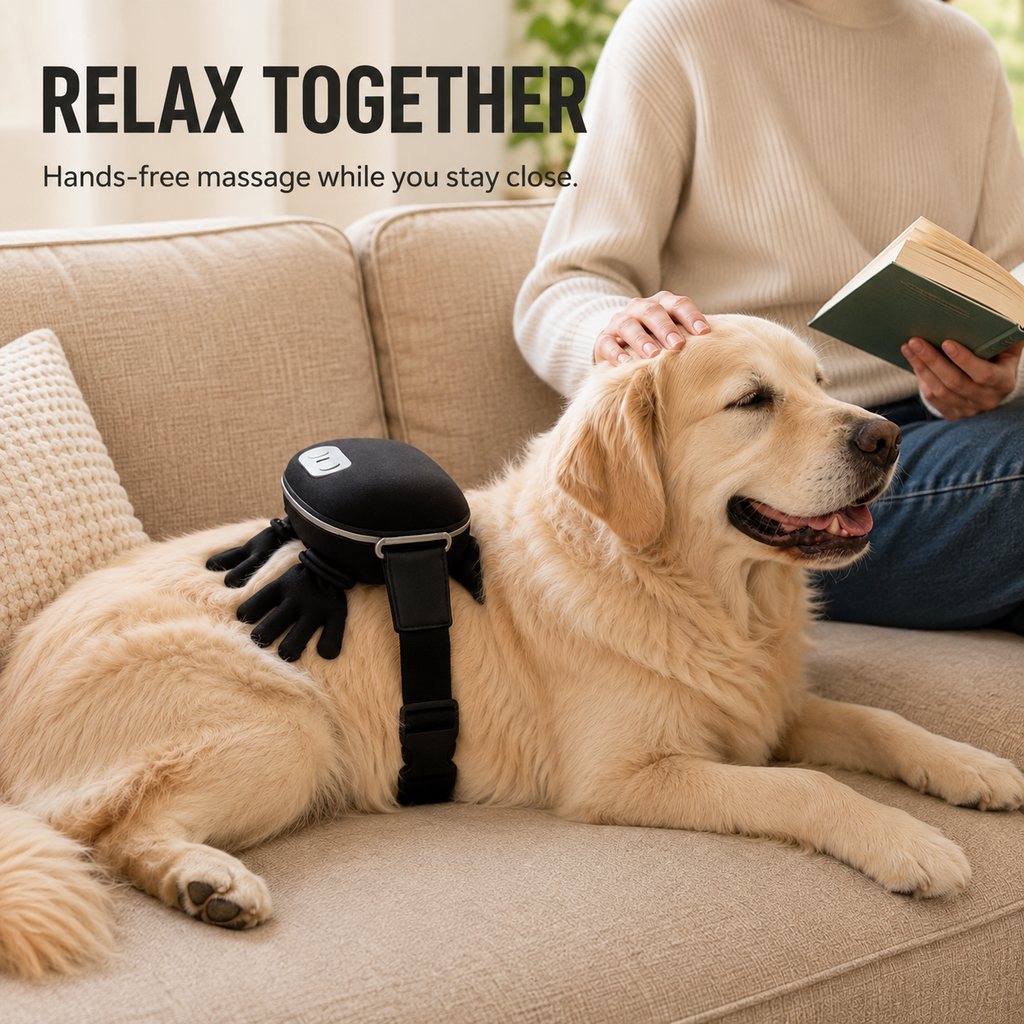Ortekor Hands-Free Dog Massager with Heat – Bionic Kneading for Post-Walk Relaxation & Everyday Comfort