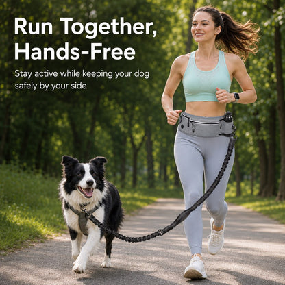 Ortekor Hands-Free Dog Running Leash Waist Belt – Shock Absorbing & Reflective, Perfect for Jogging, Hiking & Outdoor Walks with Your Dog