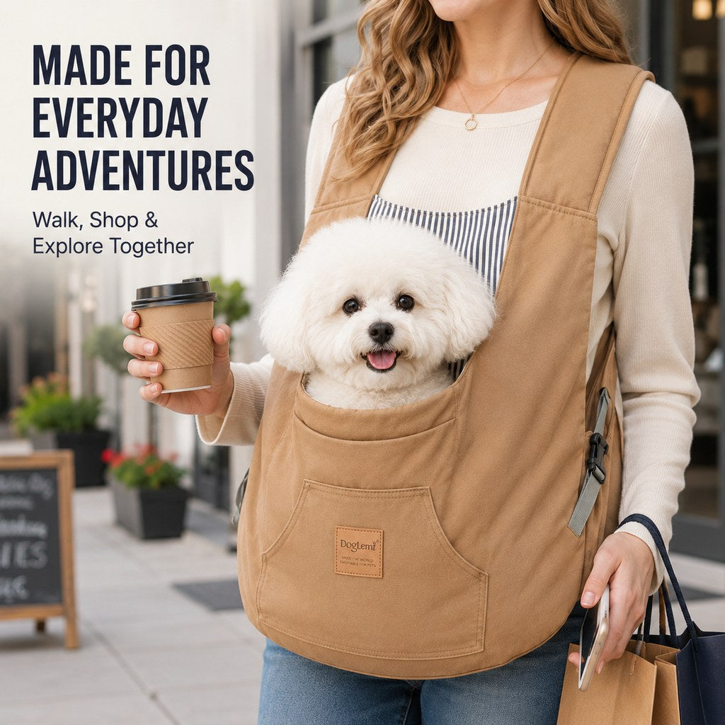 Ortekor Hands-Free Front Pet Carrier for Small Dogs & Cats - Comfortable Carry for Walking, Shopping & Travel
