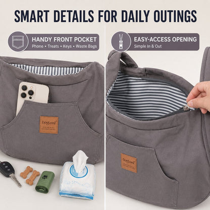 Ortekor Hands-Free Front Pet Carrier for Small Dogs & Cats - Comfortable Carry for Walking, Shopping & Travel