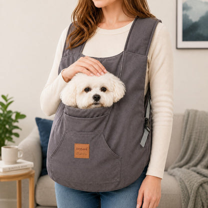 Ortekor Hands-Free Front Pet Carrier for Small Dogs & Cats - Comfortable Carry for Walking, Shopping & Travel