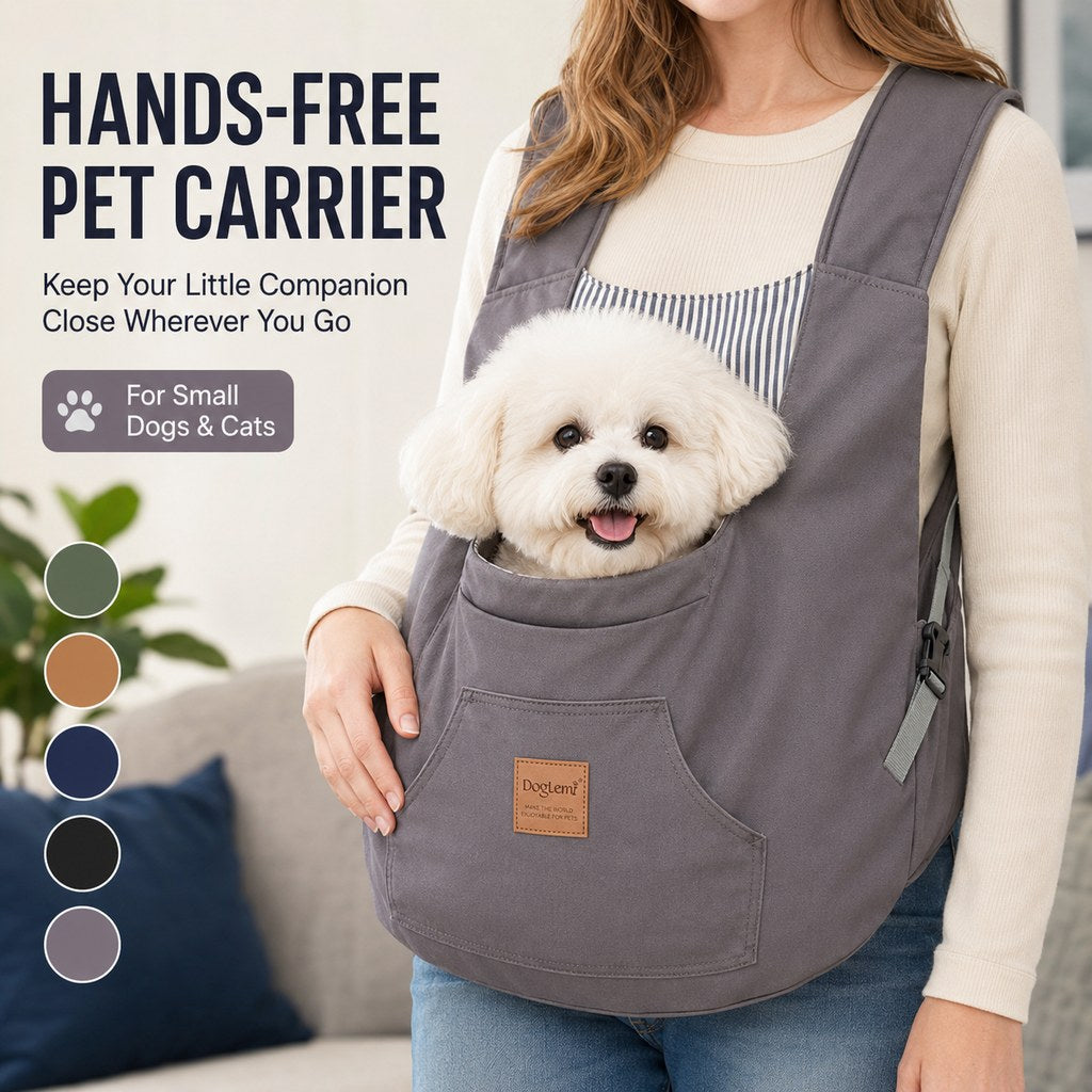 Ortekor Hands-Free Front Pet Carrier for Small Dogs & Cats - Comfortable Carry for Walking, Shopping & Travel