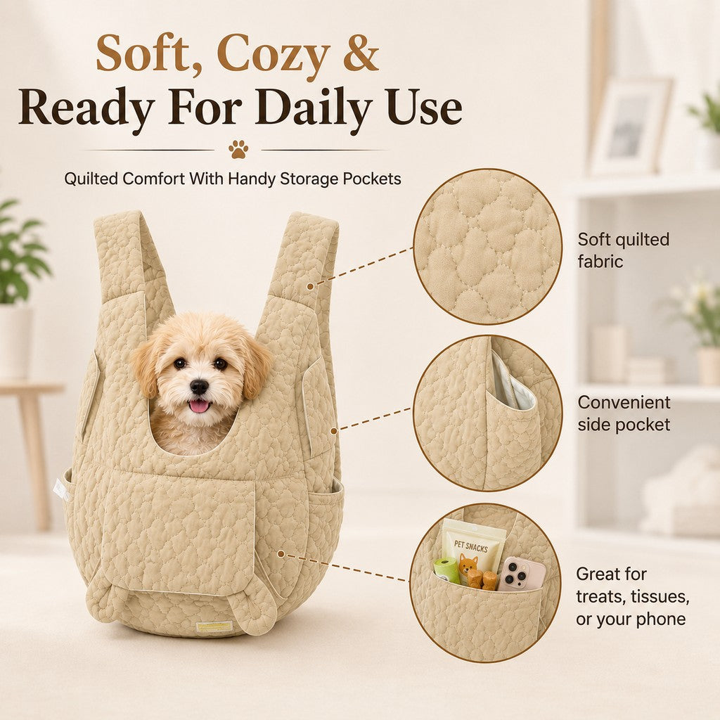 Ortekor Hands-Free Front Pet Carrier Backpack for Small Dogs & Cats - Comfortable Carrying for Walks & Travel