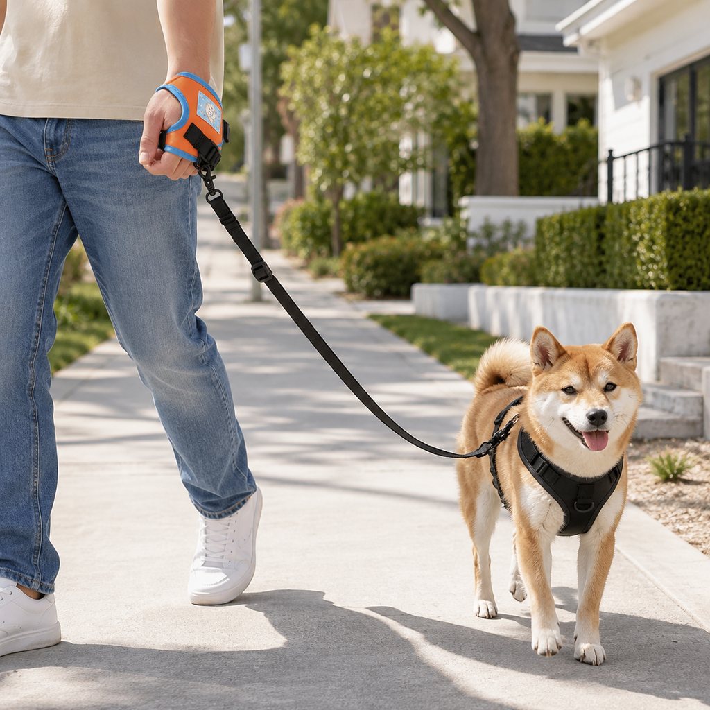 Ortekor Hands-Free Wrist Dog Leash for Daily Walks – Adjustable 3.8–7.2 ft Lead with Breathable Wrist Strap to Keep Your Hands Free