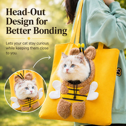 Ortekor Head-Out Cat Carrier Tote for Walks & Vet Visits - Lightweight Canvas Pet Bag for Cats & Small Dogs
