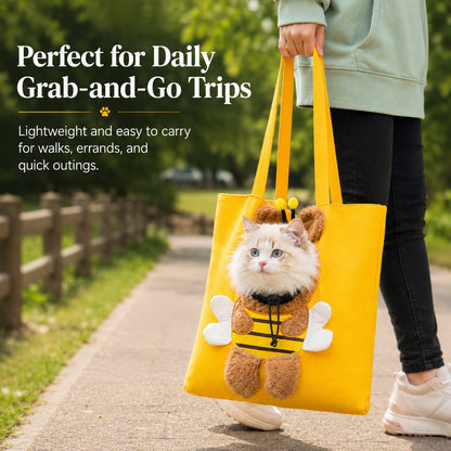 Ortekor Head-Out Cat Carrier Tote for Walks & Vet Visits - Lightweight Canvas Pet Bag for Cats & Small Dogs