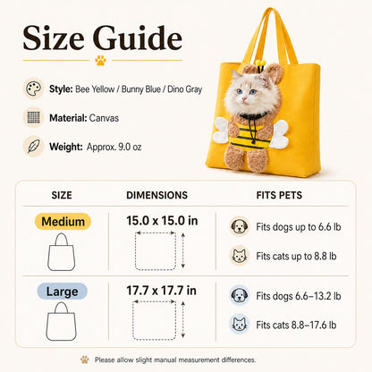 Ortekor Head-Out Cat Carrier Tote for Walks & Vet Visits - Lightweight Canvas Pet Bag for Cats & Small Dogs