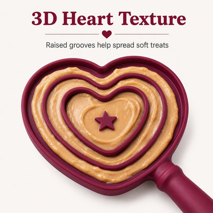 Ortekor Heart Pet Licking Wand for Cats & Dogs - Handheld Soft Treat Feeder for Yogurt, Wet Food & Pumpkin Puree