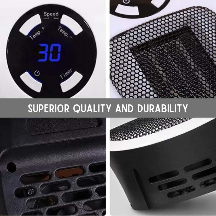 Ceramic Tower Heater White 345 sq ft Adjustable Temp Remote Timer Portable Indoor Warming Fan for Bedroom Bathroom Office Living Room