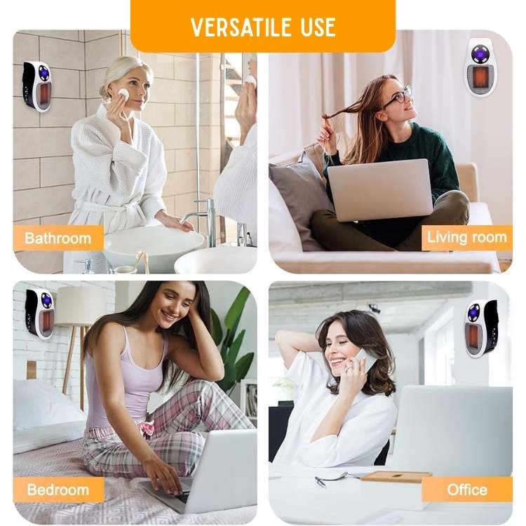 Ceramic Tower Heater White 345 sq ft Adjustable Temp Remote Timer Portable Indoor Warming Fan for Bedroom Bathroom Office Living Room