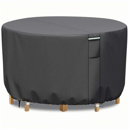Weatherproof Circular Patio Table Cover with Ventilation – 600D Oxford Fabric, Adjustable Drawstring, UV-Resistant Protection for Round