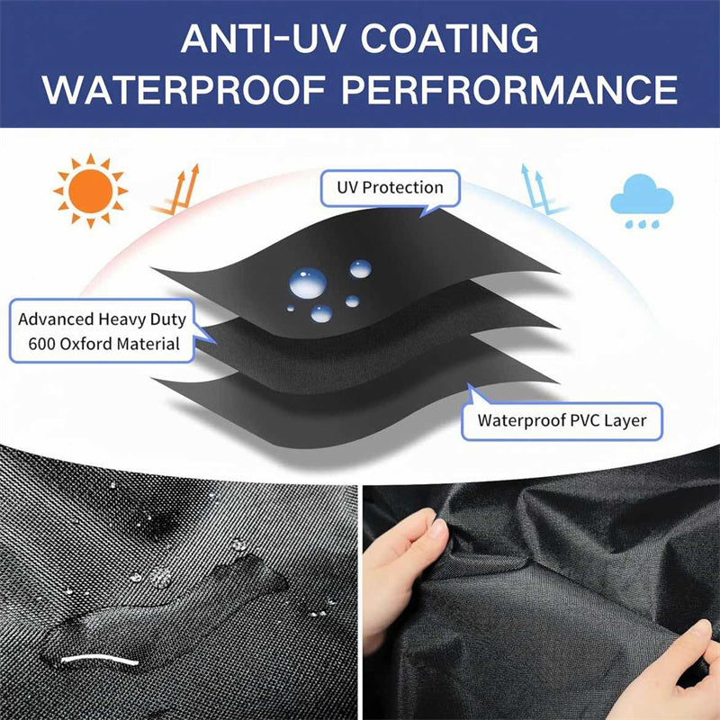 Weatherproof Circular Patio Table Cover with Ventilation – 600D Oxford Fabric, Adjustable Drawstring, UV-Resistant Protection for Round