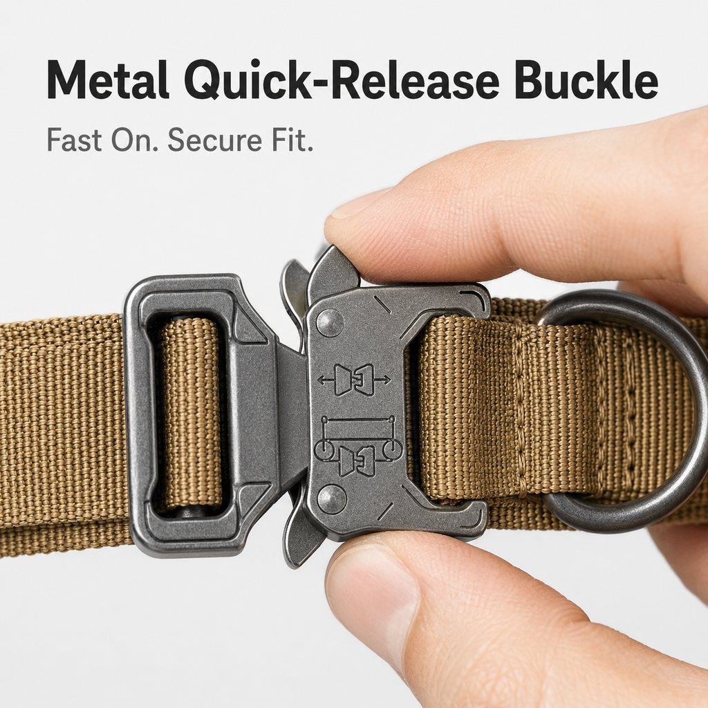 Ortekor Heavy-Duty Tactical Dog Collar for Walks & Training - Padded Handle Control for Strong Large Dogs