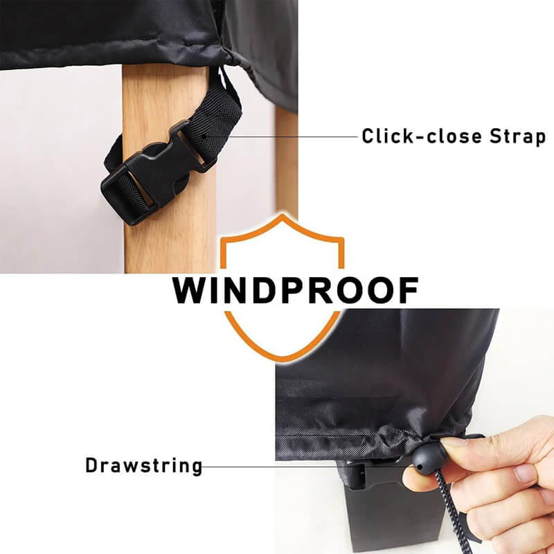 All-Weather Patio Furniture Cover with Tie-Down Straps & Storage Bag for Tables, Sofas, Sectionals, Dining Sets