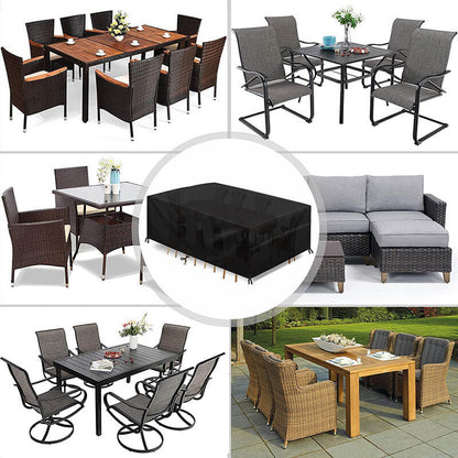 All-Weather Patio Furniture Cover with Tie-Down Straps & Storage Bag for Tables, Sofas, Sectionals, Dining Sets