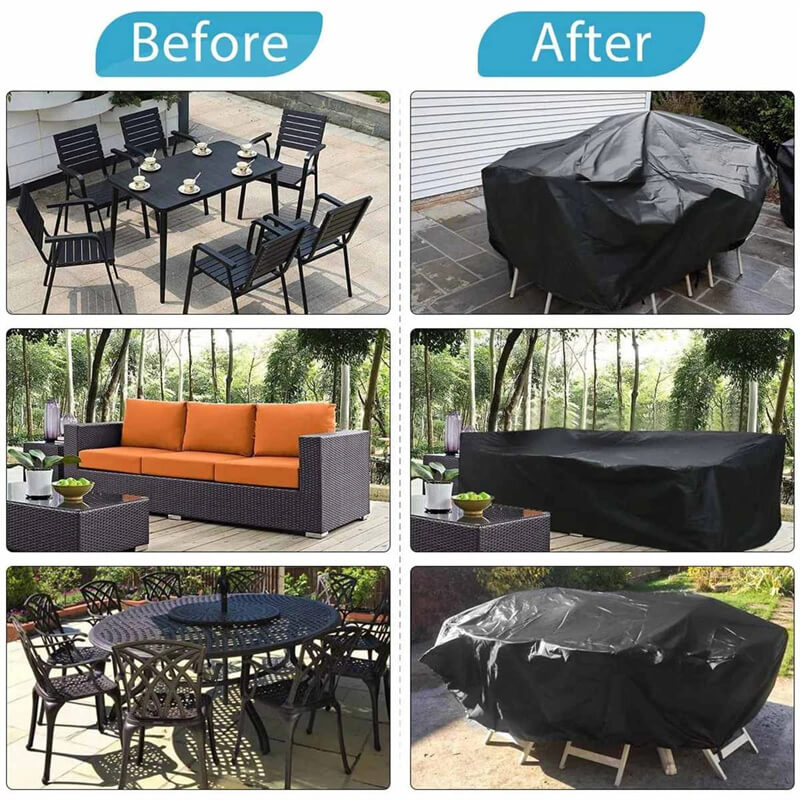 All-Weather Patio Furniture Cover with Tie-Down Straps & Storage Bag for Tables, Sofas, Sectionals, Dining Sets