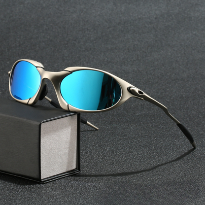 Polarized Sport Sunglasses for Men Metal Frame UV Protection Outdoor Driving Cycling Running Eyewear