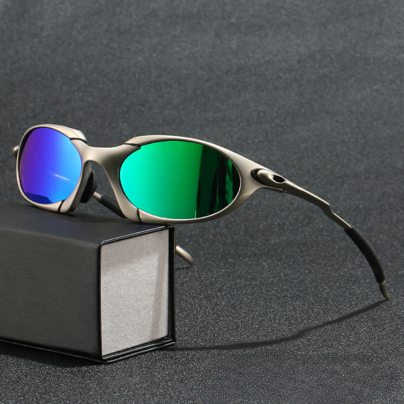 Polarized Sport Sunglasses for Men Metal Frame UV Protection Outdoor Driving Cycling Running Eyewear