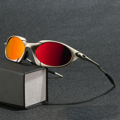 Polarized Sport Sunglasses for Men Metal Frame UV Protection Outdoor Driving Cycling Running Eyewear