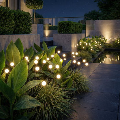 Motion-Activated Pathway Lights Outdoor Solar Powered LED Stakes Garden Yard Decor Dancing Landscape Illumination for Walkways Driveways Flo