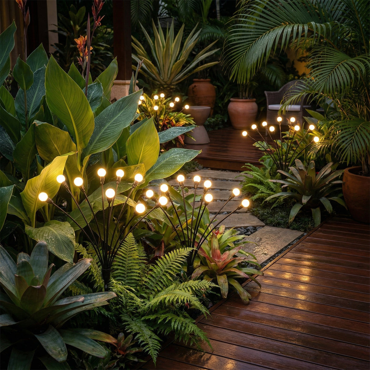 Swivel Solar LED Stake Lights 30 Inch Tall PVC Steel Pathway Garden Decor Automatic Dusk Dawn Sensor Weatherproof Outdoor Landscape Lighting