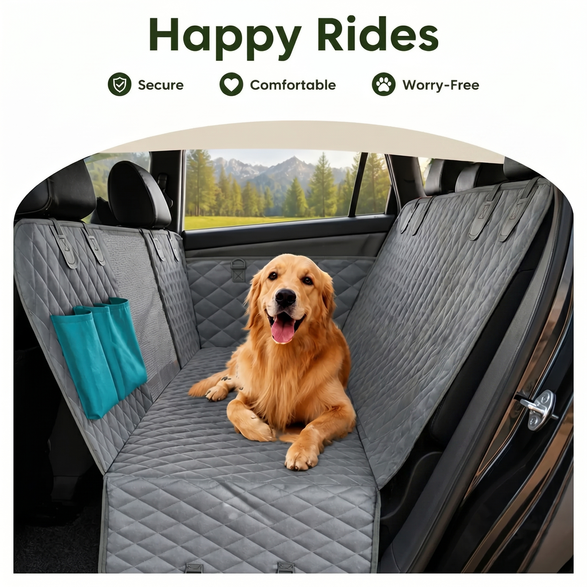 Ortekor Waterproof Convertible Hammock Car Seat Cover (Mesh Window)