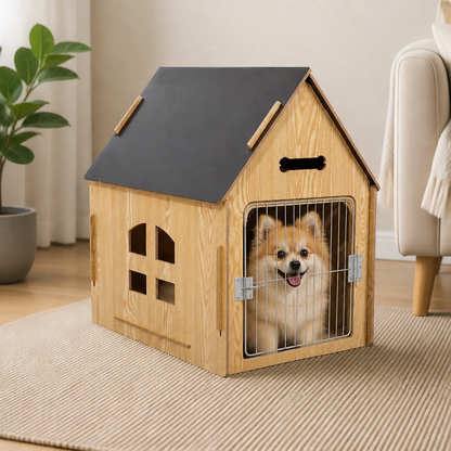 Ortekor Elevated Wood & Ventilated Pet House (For Small Dogs & Cats)
