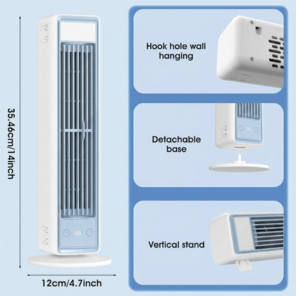 Rechargeable Tower Fan with Remote – 5 Speed Settings, Oscillating Desk & Floor Standing Air Circulator for Bedroom, Office, Kitchen