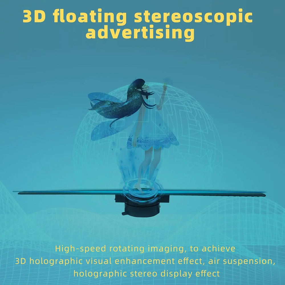 3D Holographic Fan Display – App-Controlled Floating LED Projector for Retail, Events & Advertising