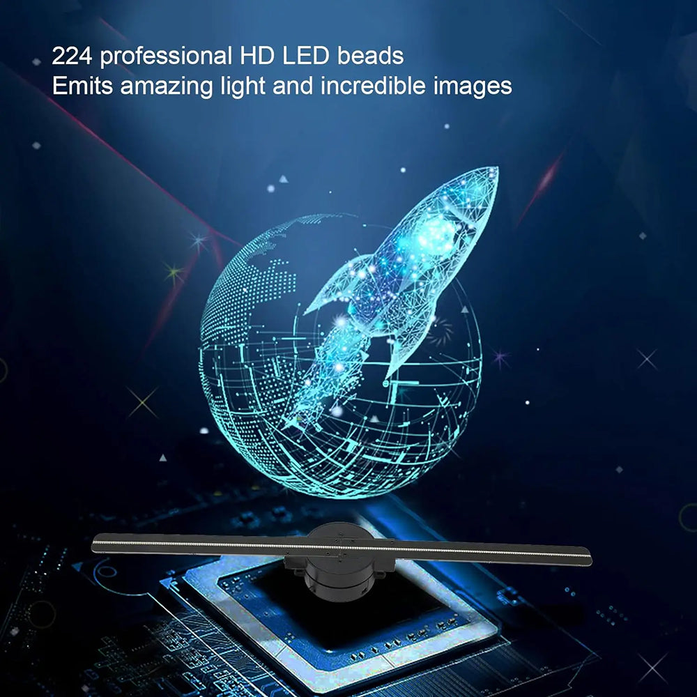 3D Holographic Fan Display – App-Controlled Floating LED Projector for Retail, Events & Advertising