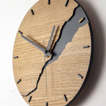 Wooden Wall Clock Natural Minimalist Design for Living Room Bedroom Kitchen Office Home Decor Rustic Modern Timepiece