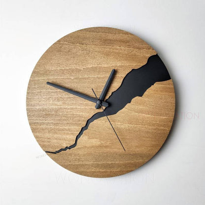 Wooden Wall Clock Natural Minimalist Design for Living Room Bedroom Kitchen Office Home Decor Rustic Modern Timepiece