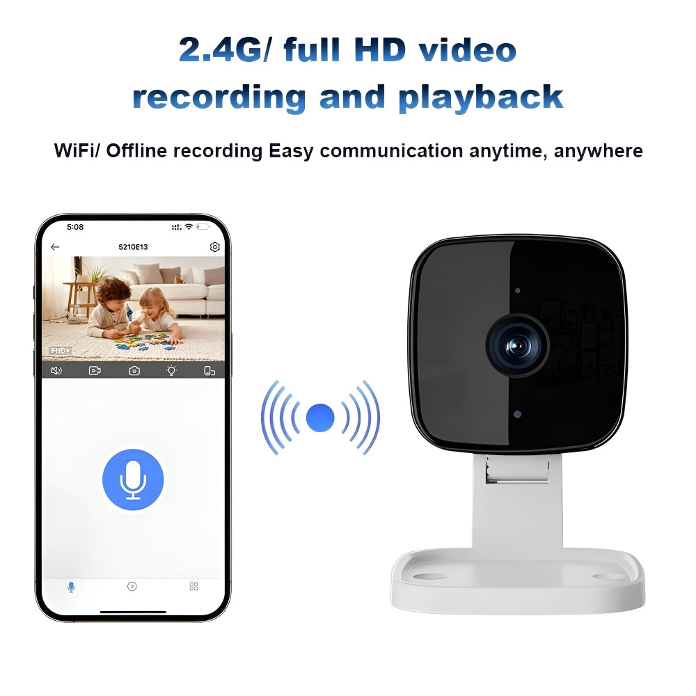 HomeGuard | Caméra de sécurité intérieure WiFi avec vidéo HD 1080P | Détection par IA pour une surveillance sécurisée