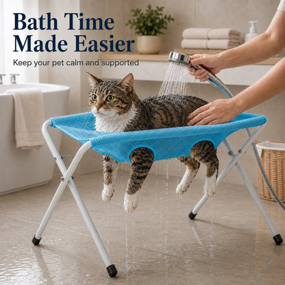 Ortekor Pet grooming rack suitable for cats and small to medium-sized dogs - foldable eight-opening design for convenient home grooming.