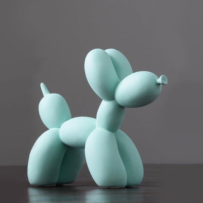 Glossy Resin Balloon Pup Figurine 8.5 Inch Abstract Modern Art Accent for Desk Shelf Mantel Contemporary Home Office Decor Statement Piece