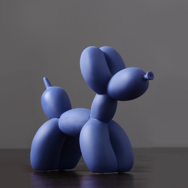 Glossy Resin Balloon Pup Figurine 8.5 Inch Abstract Modern Art Accent for Desk Shelf Mantel Contemporary Home Office Decor Statement Piece