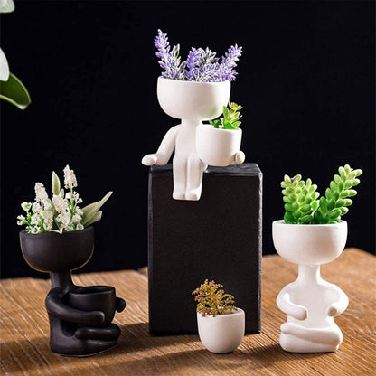Petite Person Clay Succulent Planter
